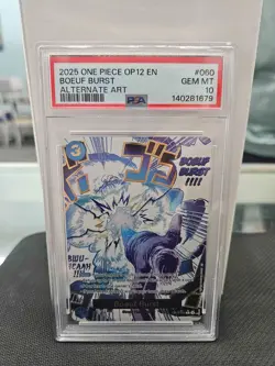 ONE PIECE Boeuf Burst Legacy of the Master OP12-060 Alternate Art PSA 10 GEM MT - Image 1