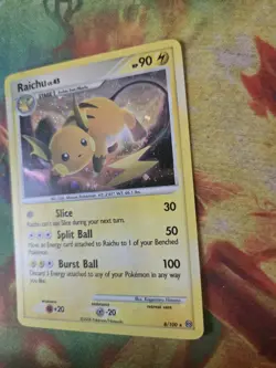 Pokemon TCG Raichu 8/100 Stormfront Holo Rare LP - Image 3