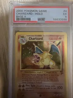 Charizard 2000 Pokemon TCG Base Set 2 4/130 Holo Rare PSA 5 - Image 3