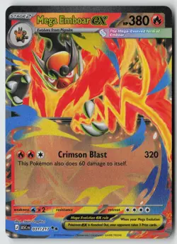 Mega Emboar ex 031/217 Double Rare Ascended Heroes Pokemon Near Mint - Image 1