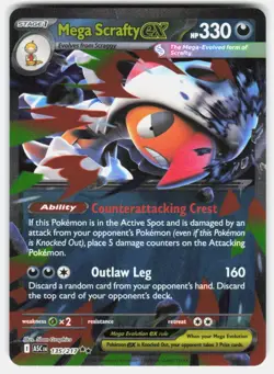 MEGA SCRAFTY EX 135/217 DOUBLE RARE ASCENDED HEROES POKEMON HOLO NM/M - Image 1