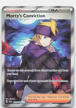 Morty's Conviction 201/162 Ultra Rare Temporal Forces Pokemon Near Mint - Image 1