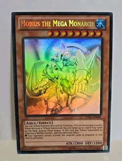 YUGIOH MOBIUS THE MEGA MONARCH LVAL-EN040 GHOST RARE LIGHT PLAYED - Image 2