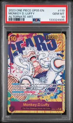 2023 ONE PIECE OP05 119 MONKEY D LUFFY GEAR 5 NIKA SEC ALT ART ENGLISH PSA 10 - Image 1