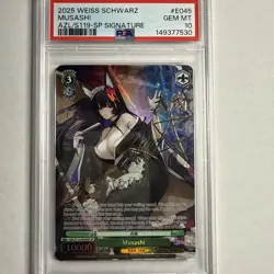 PSA 10 Weiss Schwartz Musashi Azur Lane Vol. 2 English - SP Gold Signature - Image 1