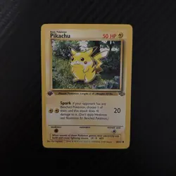 Pikachu 60/64 1st Edition Jungle 1999 WOTC Pokemon Card Yellow Cheeks LP - Image 1