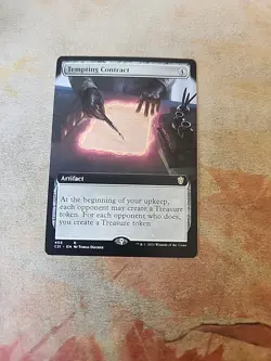 Tempting Contract Extended Art Commander 2021 MTG NM - Image 1