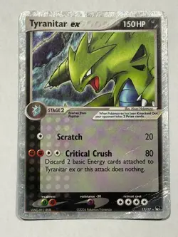 Tyranitar ex 17/17 Holo English 2004 Pokemon TCG POP Series 1 DMG - Image 1