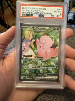 2025 POKEMON JTG SPECIAL ILLUSTRATION RARE #184 LILLIE'S CLEFAIRY EX PSA 8 - Image 1