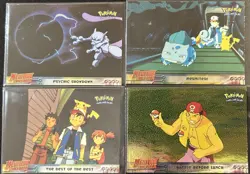 Pokemon Topps -4 Foil Card Lot- Mewtwo Strikes Back Set Battle Before Lunch - Image 1