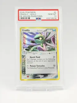 2006 POKEMON EX HOLON PHANTOMS #2 CRADILY-HOLO PSA 10 - Image 1