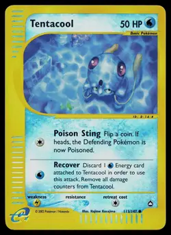 Pokemon Card - Tentacool Aquapolis 113 Reverse Holo Common - Image 1