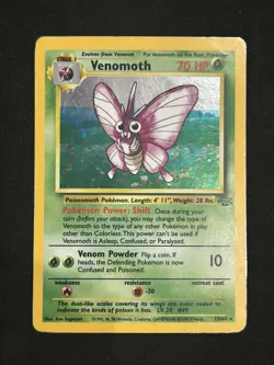 Pokemon Venomoth 13/64 Jungle Set Holo Rare Pokemon Card MP - Image 1