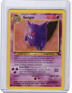 Pokemon Gengar Non Holo Rare 20/62 WOTC Vintage Fossil TCG (53126) - Image 1