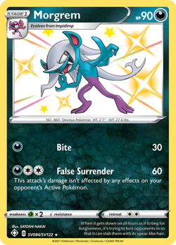 MORGREM SV084/SV122 SHINY RARE SHINING FATES SHINY VAULT POKEMON NEAR MINT - Image 1