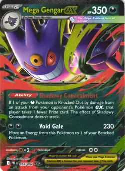 MEGA GENGAR EX 056/094 DOUBLE RARE PHANTASMAL FLAMES POKEMON NEAR MINT - Image 2