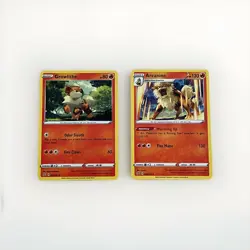 Arcanine 028/192 Rare + Growlithe 027/192 Rebel Clash Pokemon TCG | Near Mint - Image 1