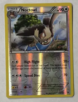 2015 Pokemon TCG Noctowl 120/162 Reverse Holo Rare XY Breakthrough Ungraded - Image 1