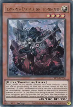 YU-GI-OH, FLAMMENDE CARTESIA, DIE TUGENDHAFTE, UR, CH01-DE004, 1. Auflage, TOP - Image 1