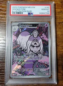Houndstone 145/132 PSA 10 Illustration Rare Mega Evolution Pokemon Card - Image 1