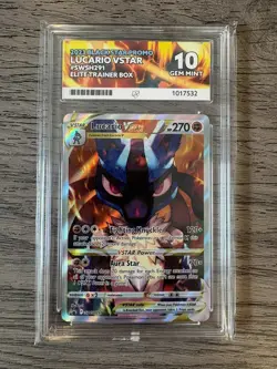 ACE 10 Lucario VSTAR Sword & Shield Promo Pokemon Card - Perfect Subgrades - Image 1