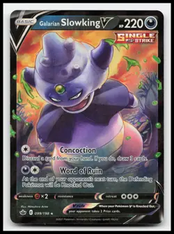 Galarian Slowking V 099/198 Ultra Rare SWSH06: Chilling Reign Pokemon Card - Image 1