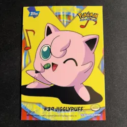 2000 Jigglypuff #39 Pokemon Topps Series 2-6 Stick-On Card Blue Logo NM - Image 1