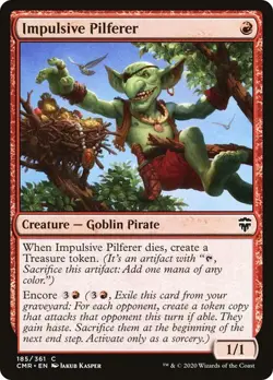 4 x Impulsive Pilferer (185/794) Commander Legends NM MTG PLAYSET - Image 1