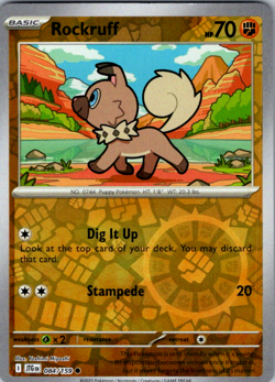 Rockruff 084/159 Reverse Holo Common Pokemon TCG S&V Journey Together NM - Image 1