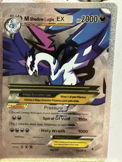 M Shadow Lugia Ex Hp2000 Silver Foil Fan Art Display Card NM - Image 1
