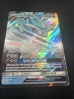 Alolan Sandslash GX SM236 🧊 Sun & Moon Rare Black Star Promo, Pokemon 2020 (NM) - Image 2