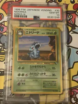 PSA 10 Pokemon 1998 Japanese Vending Series 3 Nidorina #30 - Image 1