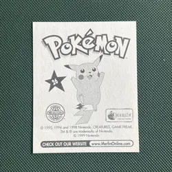 POKEMON SERIES 1, MERLIN TOPPS STICKER # 26, RAICHU, YEAR 1999 - Image 3