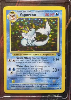 Pokemon WOTC 1999 - Vaporeon Holo 12/64 Jungle Rare - NM - Image 1