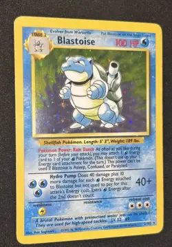 Pokemon Base Set Blastoise 2/102 Holo Unlimited WOTC MP Vintage Rare - Image 3
