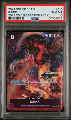 One Piece Kaido P-010 2023 Championship Celebration Pack English Card PSA 10 💎 - Image 1