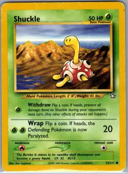 Shuckle 72/111 Non Holo Neo Genesis - Pokemon Card - LP - Image 1