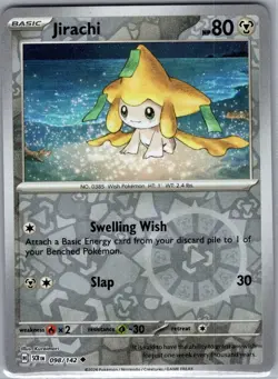 Jirachi 098/142 Reverse Holo SV07: Stellar Crown - Pokemon Card - NM - Image 1