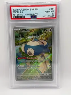 SNORLAX 151 ELITE TRAINER BOX POKEMON SVP EN-SV BLACK STAR PROMO 2023 051 PSA 10 - Image 1