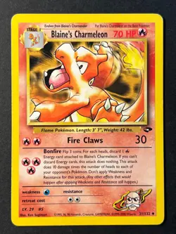 Blaine's Charmeleon 31/132 Gym Challenge Common - Pokemon Card LP - - Image 1