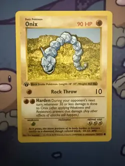 Pokemon TCG Onix Base Set 56/102 Regular 1st Edition Common Card Shadowless - Image 1