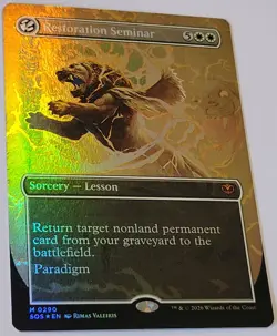 Restoration Seminar -Borderless Foil- Secrets of Strixhaven Mythic SOS mtg NM/M - Image 2