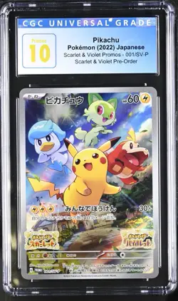 Pikachu CGC 10 Pristine - 001/SV-P Sv-P Promo Cards Holo (Japanese) Old Label - Image 1
