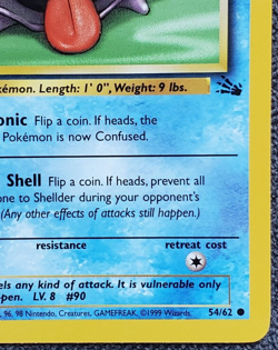 1st Edition Shellder - Fossil - #54/62 - Vintage Pokemon Card 1999 WOTC - Image 4
