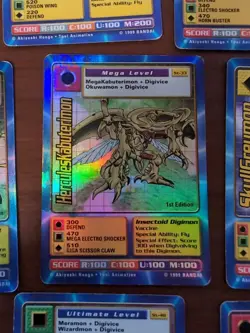 Lot of 14 1999 Bandai Digimon Cards - 3 Holos, 13 1st Edition - Image 2