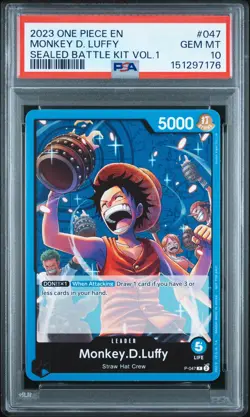 2023 ONE PIECE SEALED BATTLE KIT VOL.1 #047 MONKEY D. LUFFY PSA 10 - Image 1
