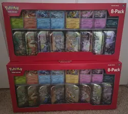 Pokemon Prismatic Evolutions 8 Mini-Tins with Promo Cards Costco - LOT OF 2 - Image 1