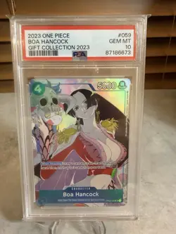 PSA 10 Gem Mint Boa Hancock Gift Collection Promo OP02-059 Graded One Piece Card - Image 1