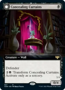 MTG - (Extended Art) CONCEALING CURTAINS - Innistrad: Crimson Vow (R) - Image 1