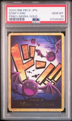 PSA 10 MINT JAPANESE ONE PIECE 2024 DON!! CARD PRB01-MORIA-GOLD - Image 1